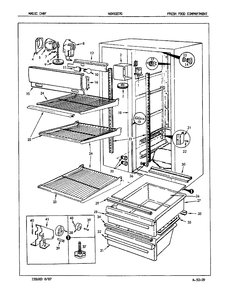 FRESH FOOD COMPARTMENT Diagram and Parts List for NENS207GA 7L31A Maytag Refrigerator