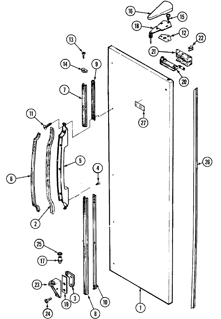FRESH FOOD OUTER DOOR Diagram and Parts List for SILVER22  International Refrigerator