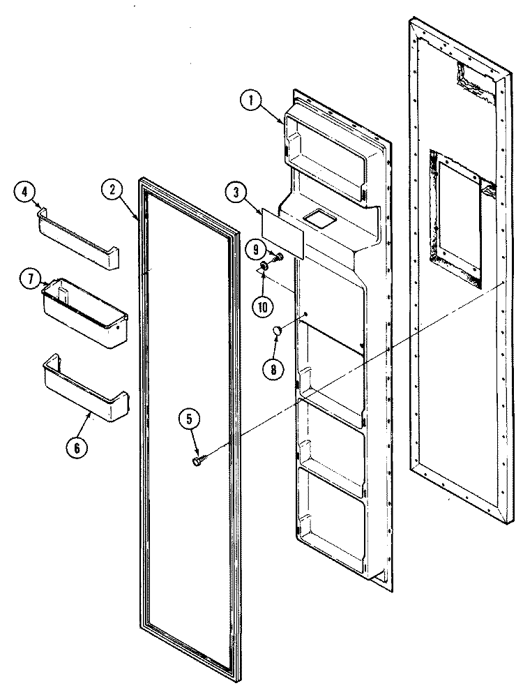FREEZER INNER DOOR Diagram and Parts List for SILVER22  International Refrigerator