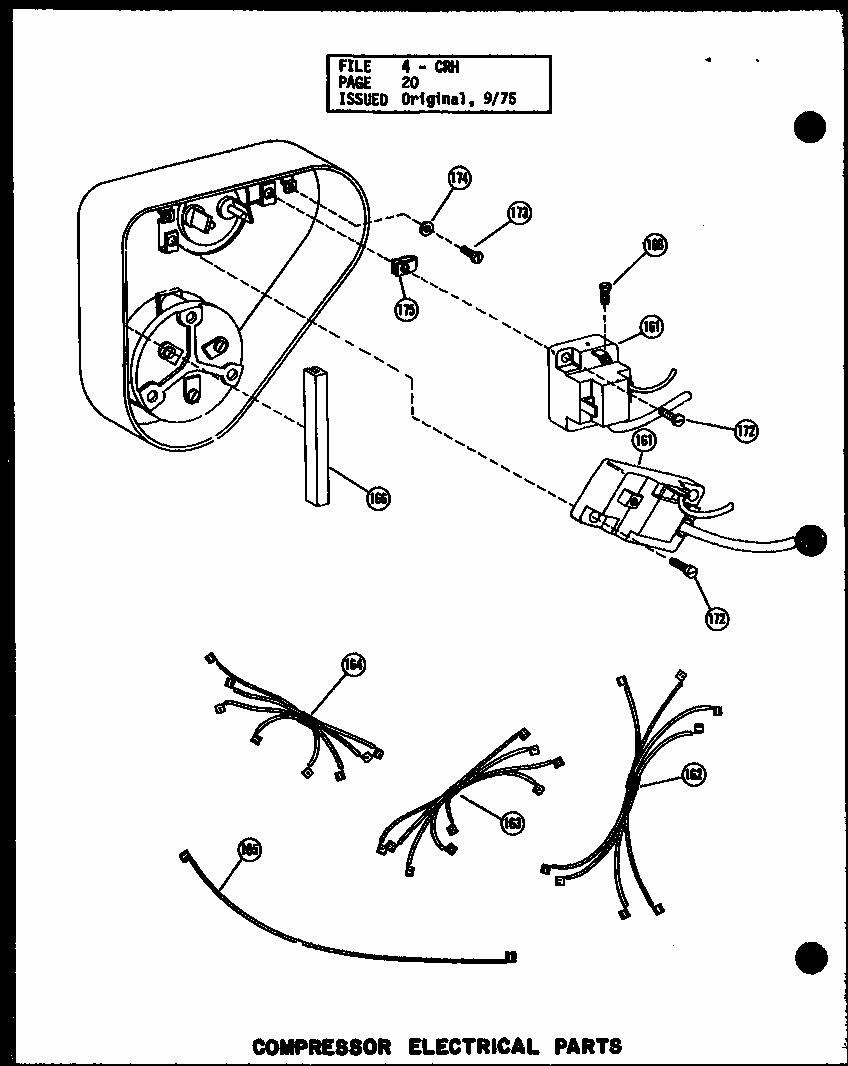 Compressor Electrical Parts (crh5-1/p55201-25c) Diagram and Parts List for CRH5-1 P55200-25C Amana Air Conditioner