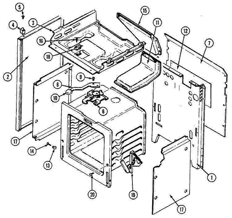 BODY Diagram and Parts List for CRGA700AAW  Admiral Range