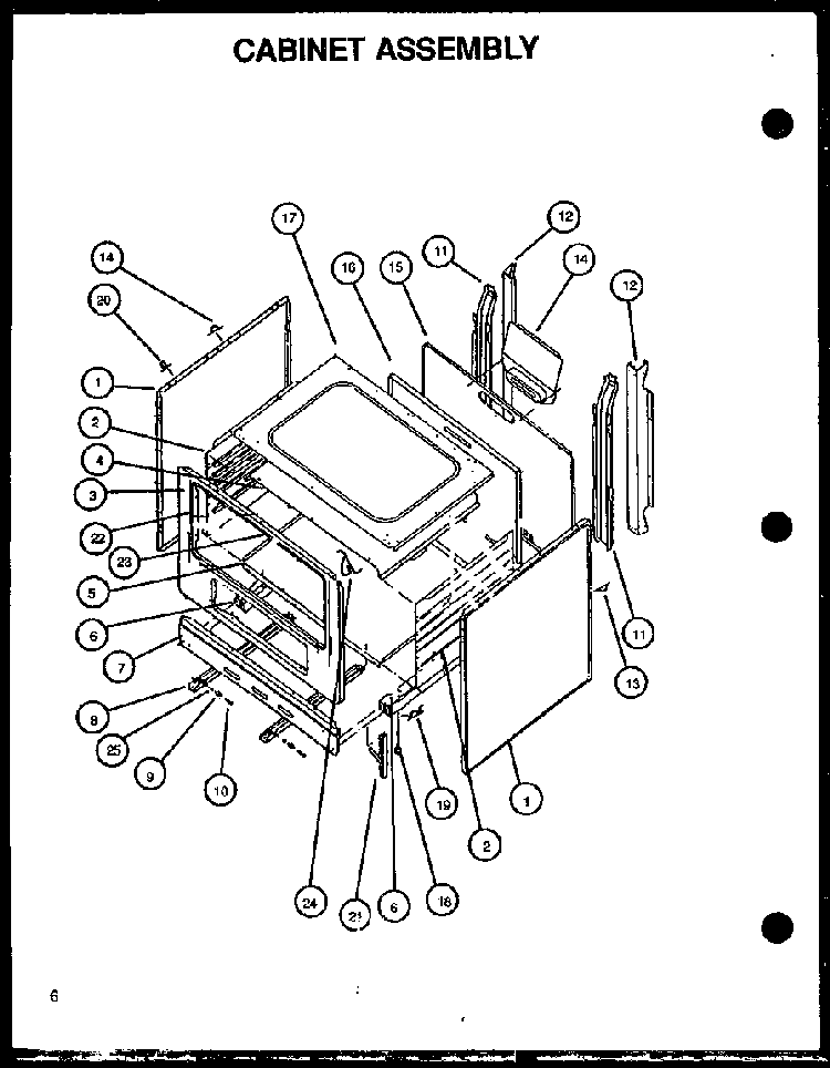 Cabinet Assembly Diagram and Parts List for LBP26AA0Y P1141115NW Amana Range