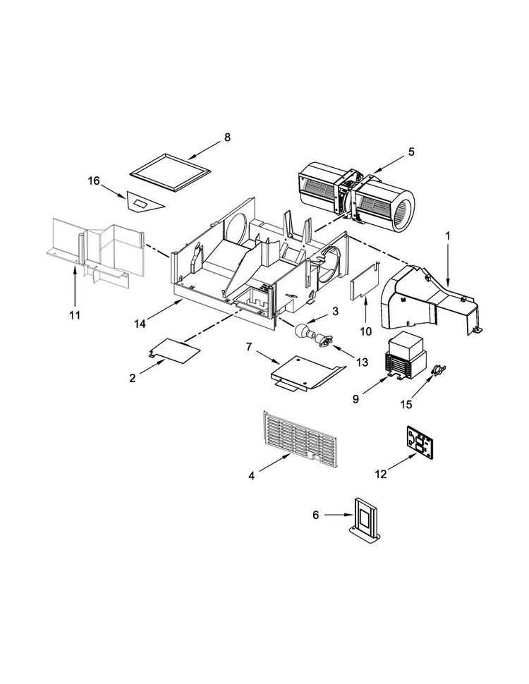 Air Flow Parts Diagram and Parts List for MMV1174DH3  Maytag Microwave