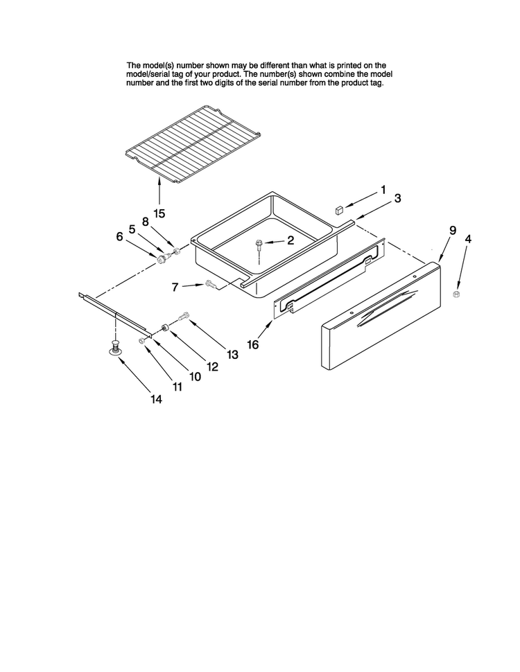 Drawer And Rack Parts Diagram and Parts List for MER5555RCB1  Maytag Range