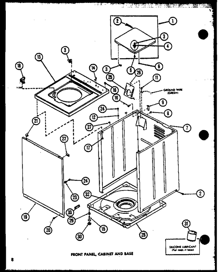 Section 2 Diagram and Parts List for LW2603 P1110504W Amana Washer