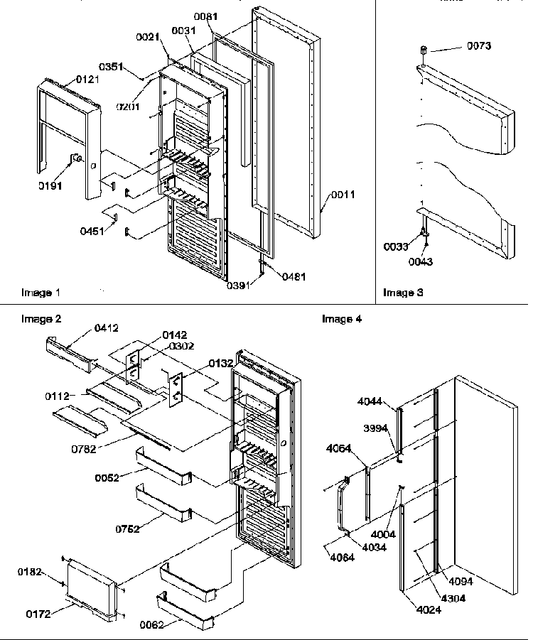 Refrigerator Door Diagram and Parts List for SRD325S5E-P1307201WE  Amana Refrigerator