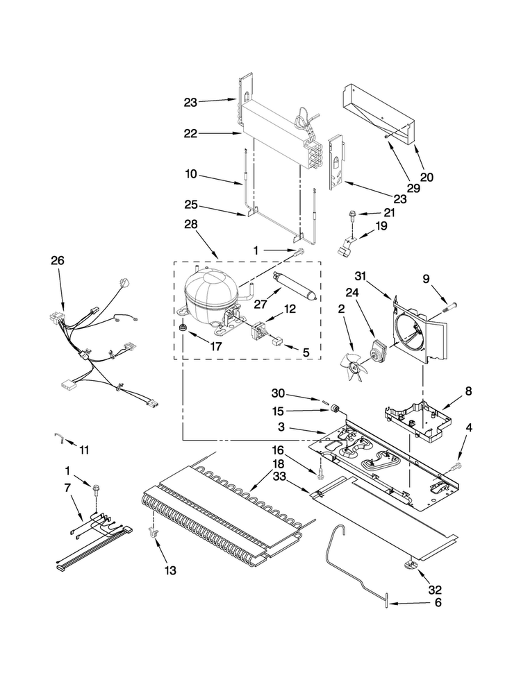 Unit Parts Diagram and Parts List for JBL2088HES4  Jenn-Air Refrigerator