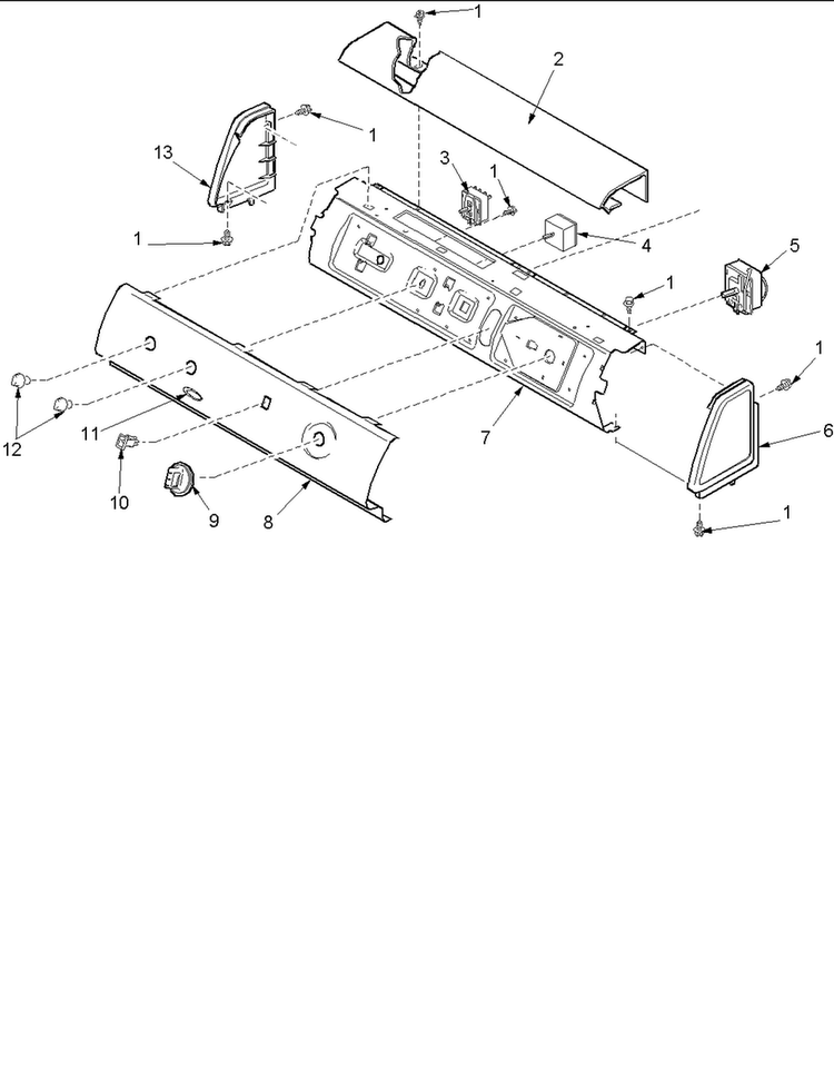 Control Panel Diagram and Parts List for ALG643RAW-PALG643R  Amana Dryer