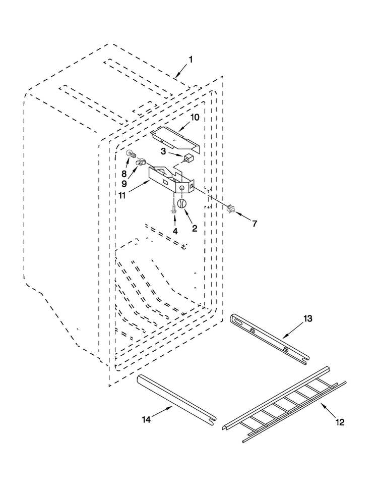 Liner Parts Diagram and Parts List for AQU1501TRW00  Amana Freezer