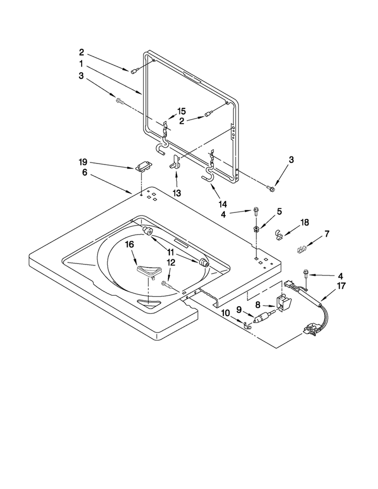 Washer Top And Lid Parts Diagram and Parts List for MGT3800XW0  Maytag Washer Dryer Combo