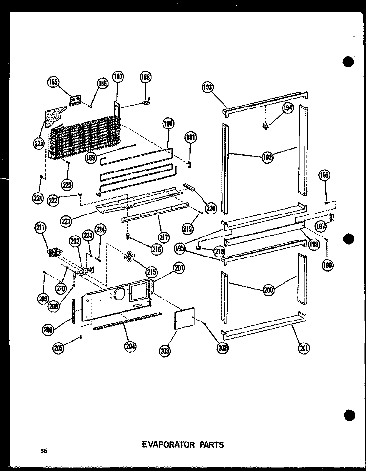 EVAP PARTS Diagram and Parts List for BC20K P602351W Amana Refrigerator