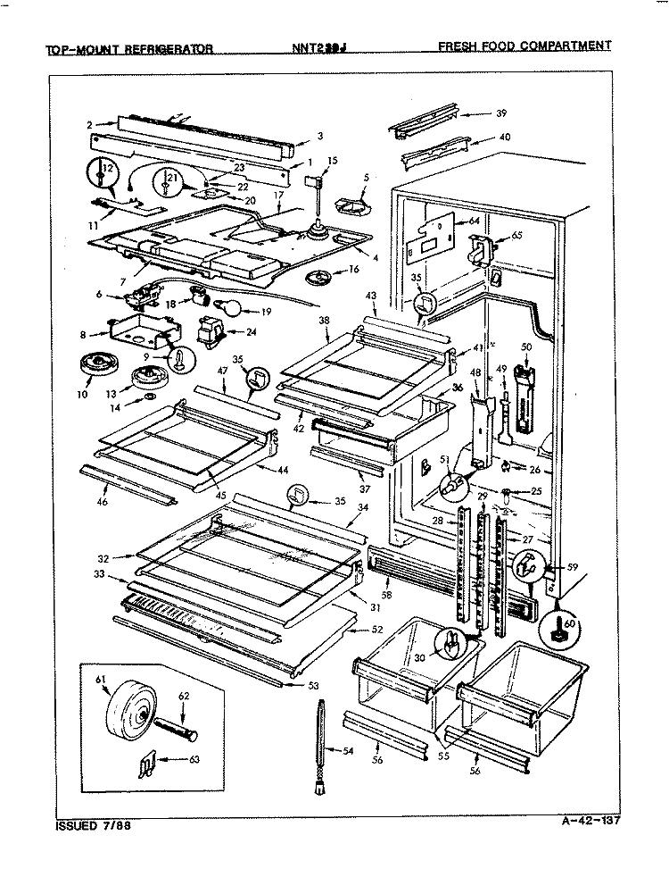 FRESH FOOD COMPARTMENT Diagram and Parts List for NNT239JA 8A39A Maytag Refrigerator