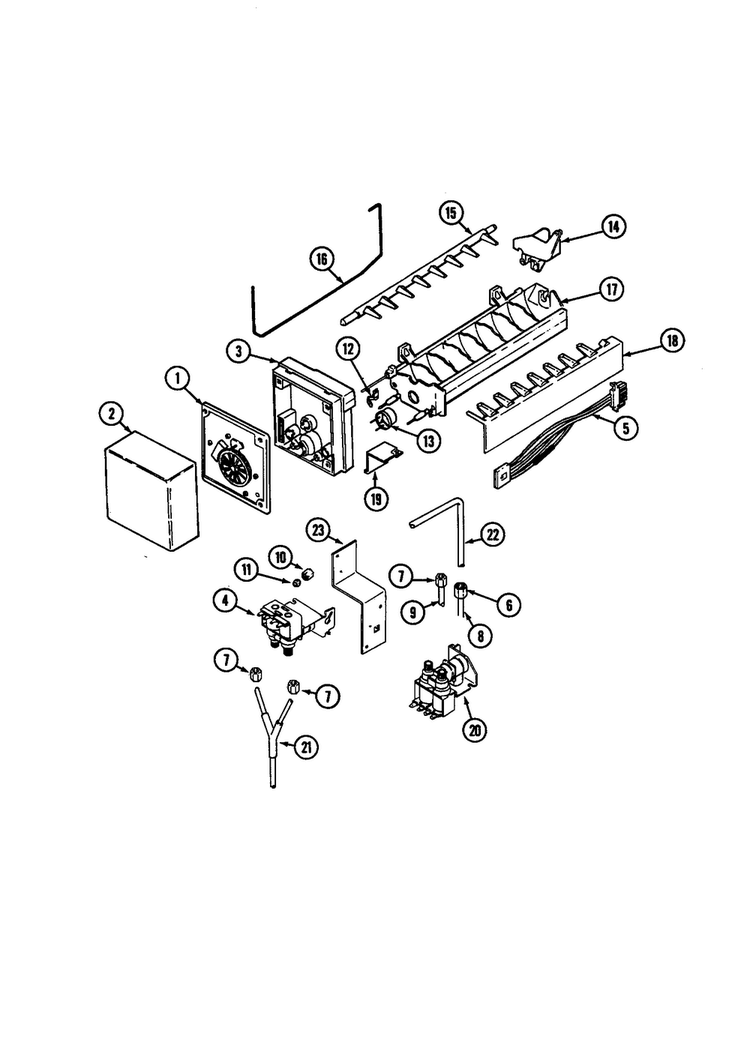 Ice Maker Diagram and Parts List for JCD2289AER  Jenn-Air Refrigerator