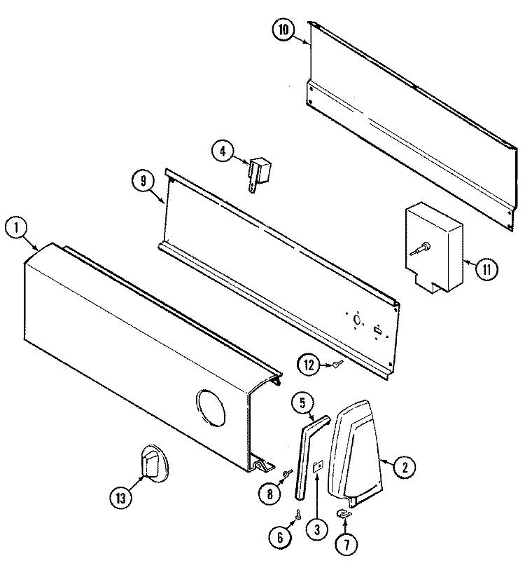 CONTROL PANEL Diagram and Parts List for CDE22B6M  Crosley Dryer