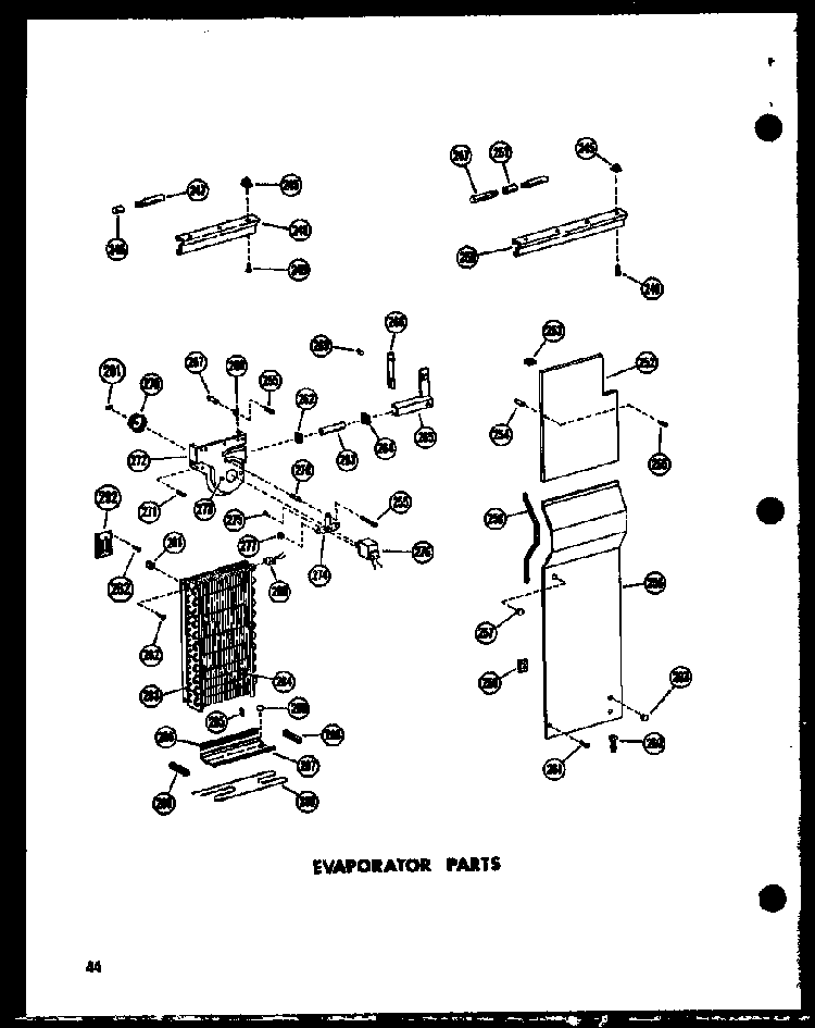 Evaporator Parts Diagram and Parts List for SD19W-C-P60340-23WC  Amana Refrigerator