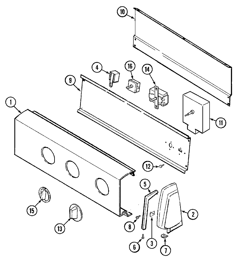 CONTROL PANEL Diagram and Parts List for DGN204A  Norge Dryer