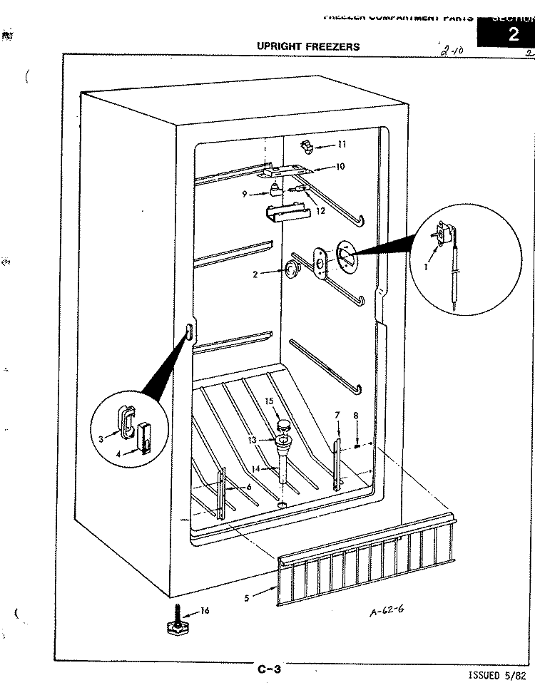 FREEZER COMPARTMENT Diagram and Parts List for DF17AALWH  Hardwick Freezer