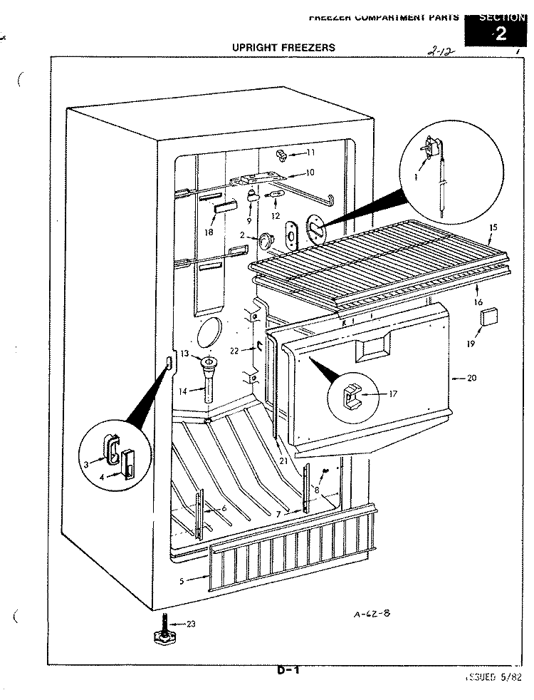 FREEZER COMPARTMENT Diagram and Parts List for DNF17AALWH  Hardwick Freezer