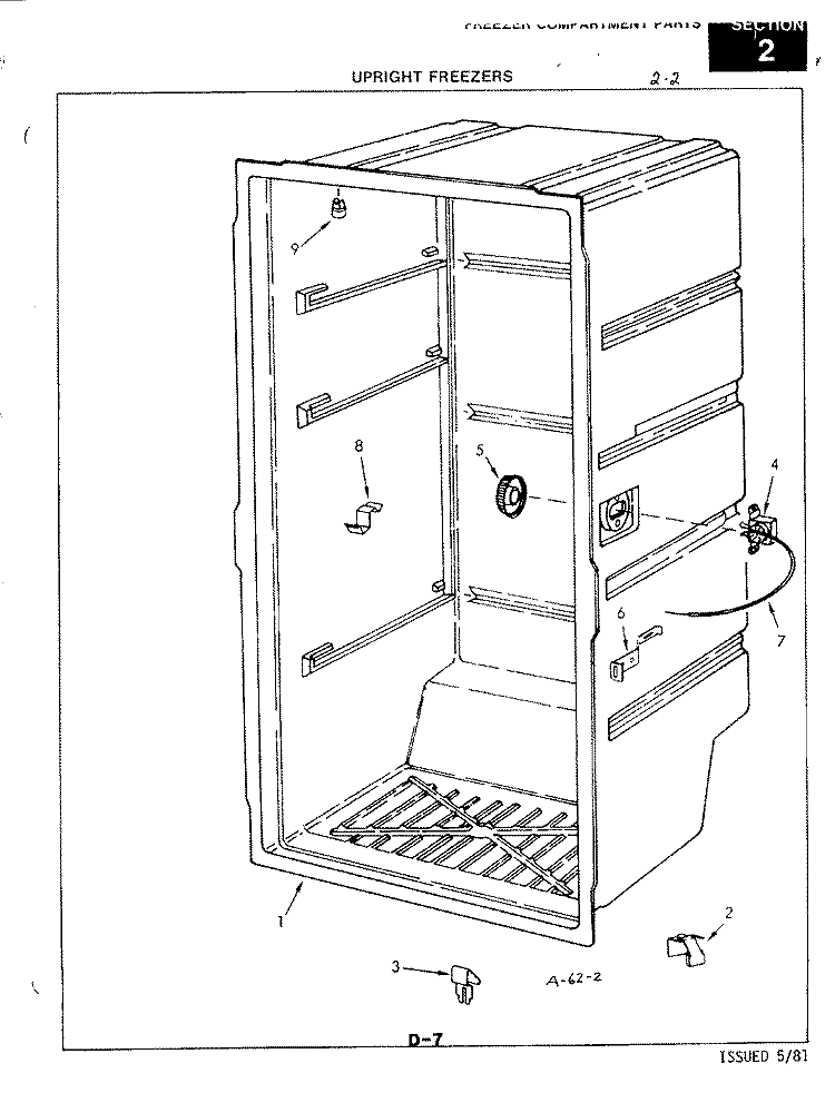 FREEZER COMPARTMENT Diagram and Parts List for FA10AN-1M 1Q56A Magic Chef Freezer