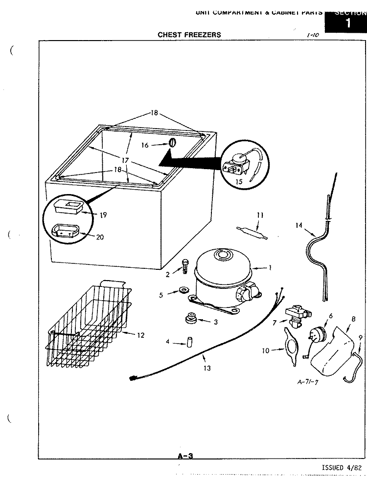 UNIT COMPARTMENT Diagram and Parts List for C5AALWH  Jenn-Air Freezer