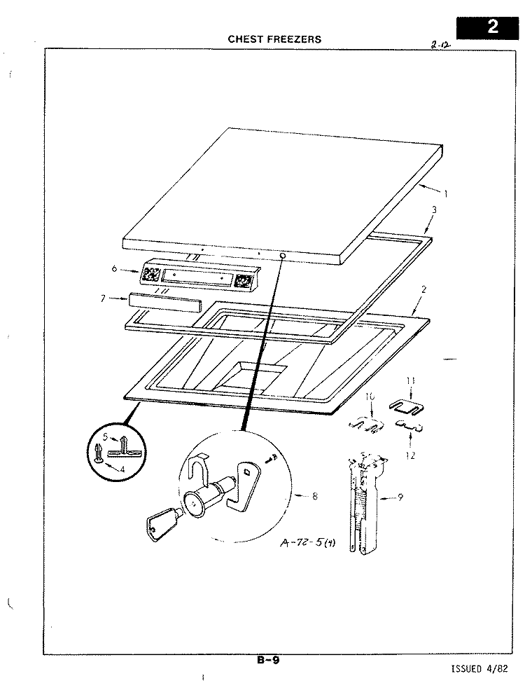 DOOR Diagram and Parts List for C10AALWH  Jenn-Air Freezer
