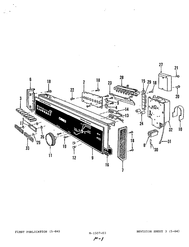 CONTROL PANEL Diagram and Parts List for DC24D6  Maytag Dishwasher