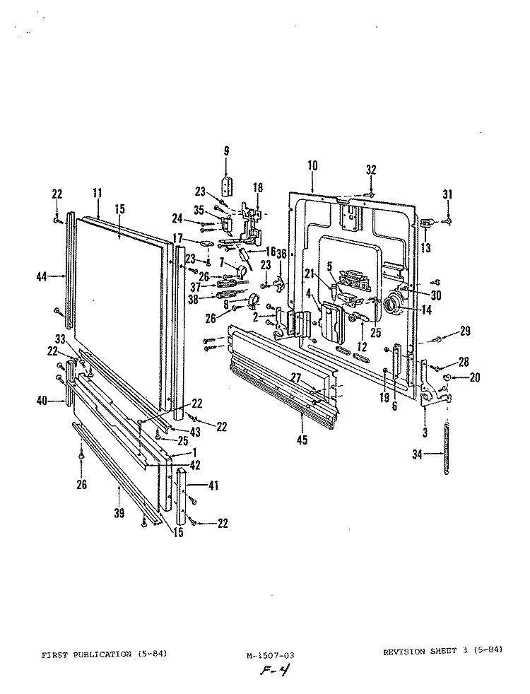 DOOR Diagram and Parts List for DC24D6  Maytag Dishwasher