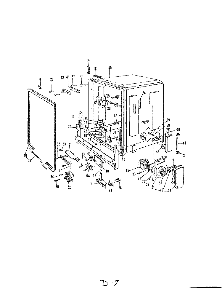 TUB Diagram and Parts List for DC24D6  Maytag Dishwasher