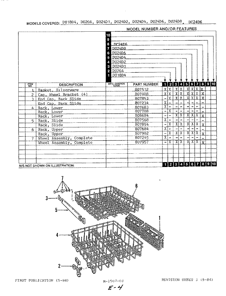 RACKS Diagram and Parts List for DC24D6  Maytag Dishwasher