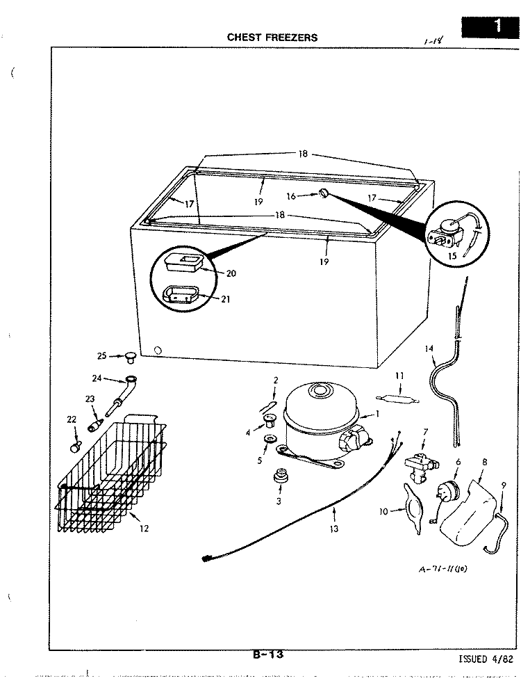 UNIT COMPARTMENT Diagram and Parts List for C15AALWH  Jenn-Air Freezer