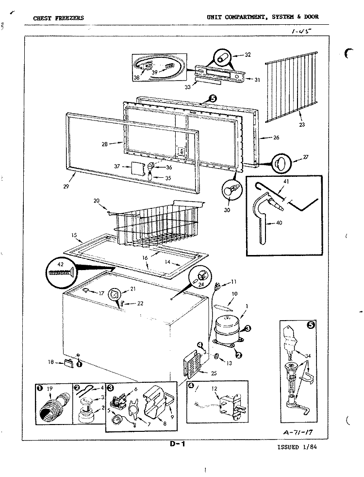 UNIT COMPARTMENT & SYSTEM, DOOR Diagram and Parts List for C20D EY73A Maytag Freezer
