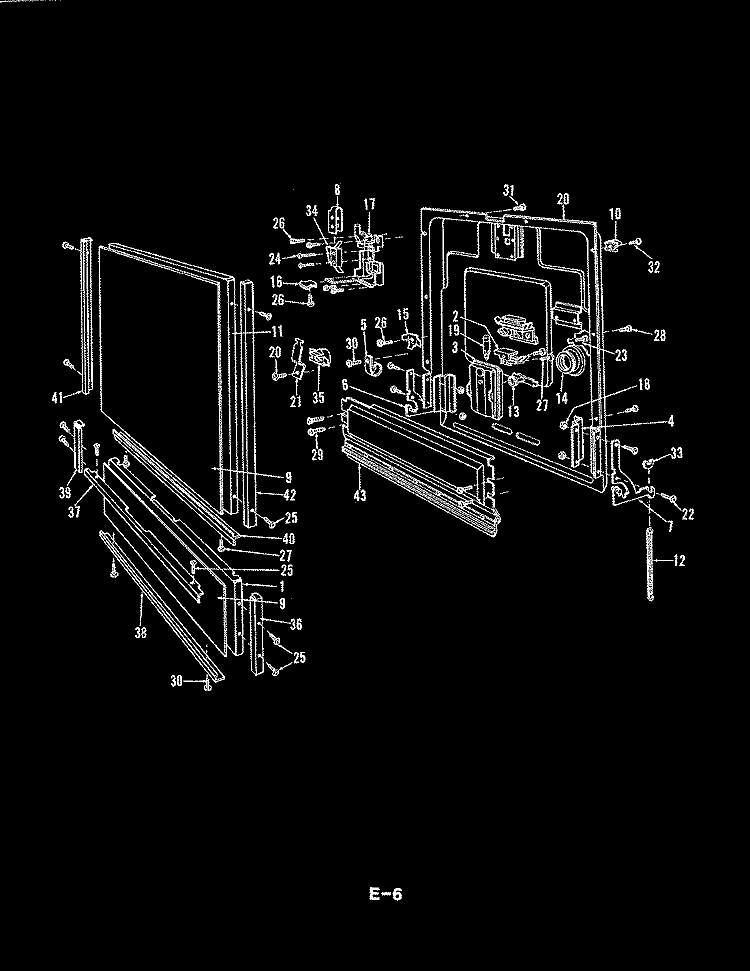 DOOR PARTS (DU24D6A) Diagram and Parts List for DU24D6A  Maytag Dishwasher