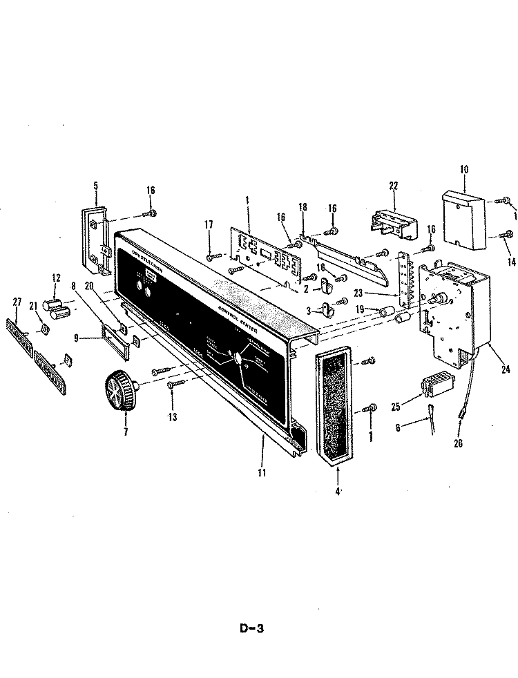 CONTROL PANEL (DU24D2A) Diagram and Parts List for DU24D2A  Maytag Dishwasher