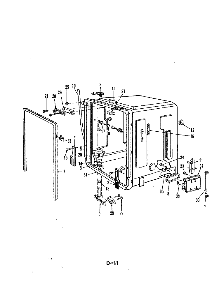 TUB (DU24D2A) Diagram and Parts List for DU24D2A  Maytag Dishwasher