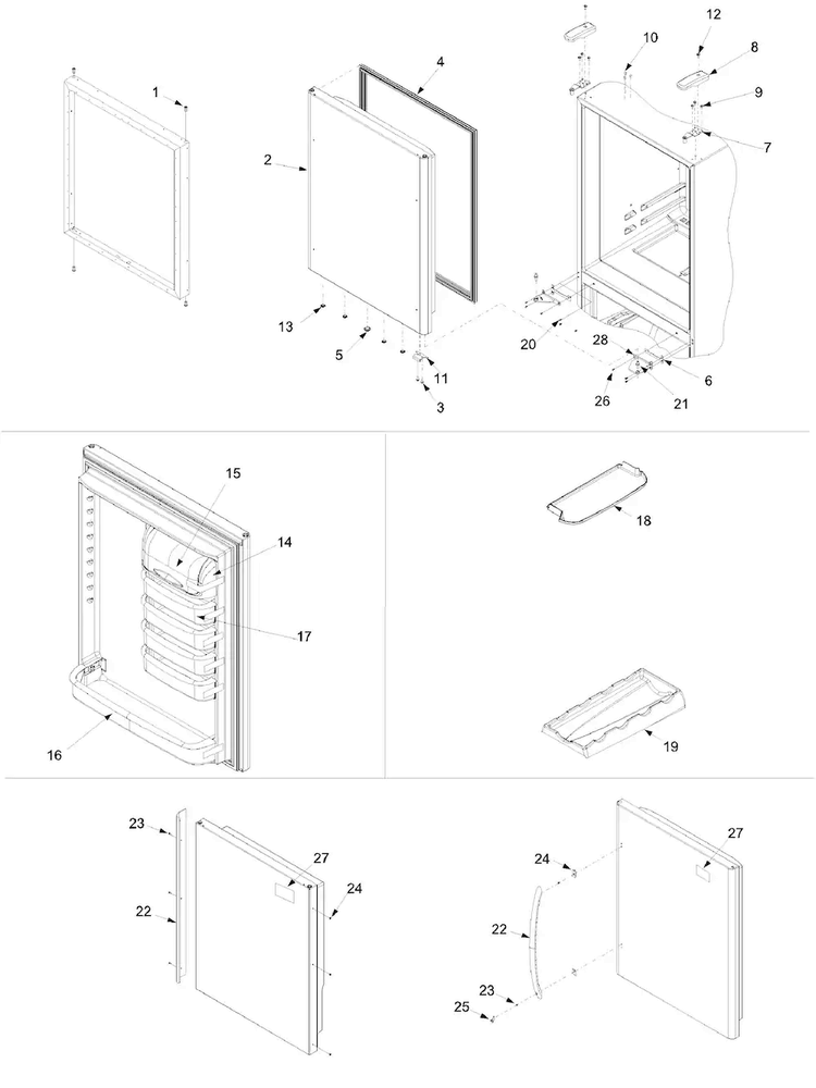 Refrigerator Door Diagram and Parts List for ARB2257CC-PARB2257CS0  Amana Refrigerator
