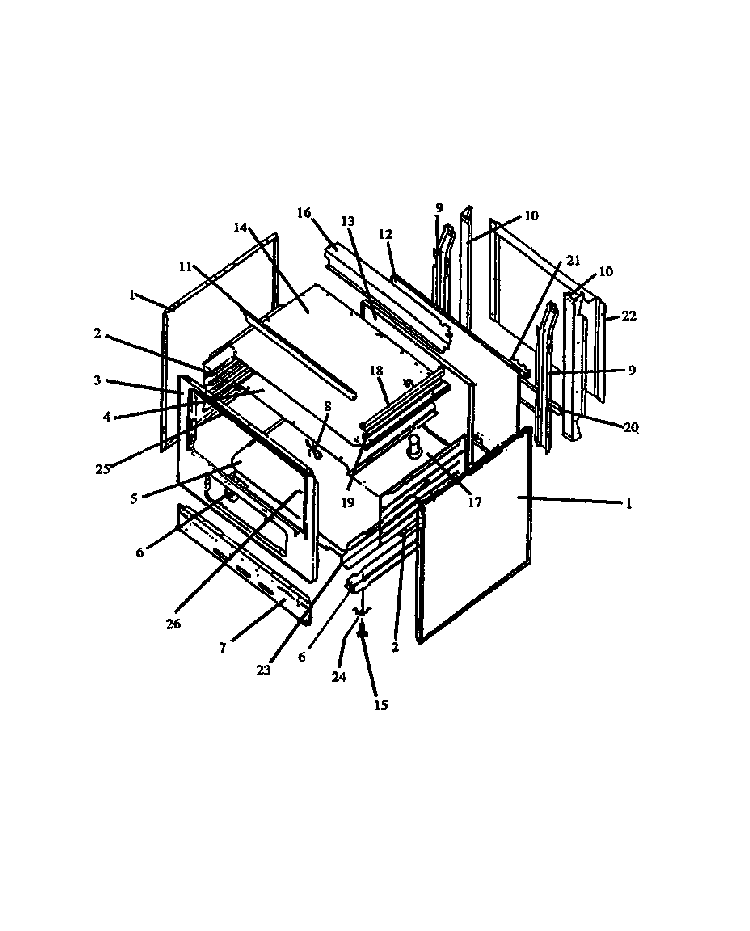 Page 1 Diagram and Parts List for EBE24AA-P1142414NW  Caloric Range