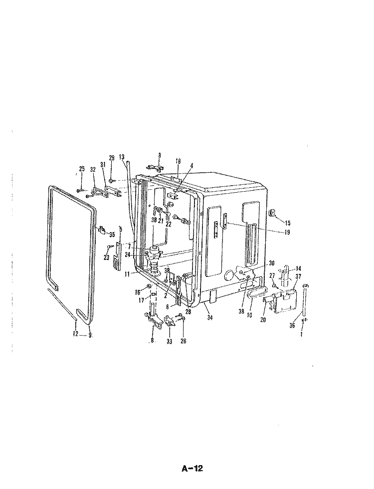 TUB Diagram and Parts List for DU24D2AC  Maytag Dishwasher