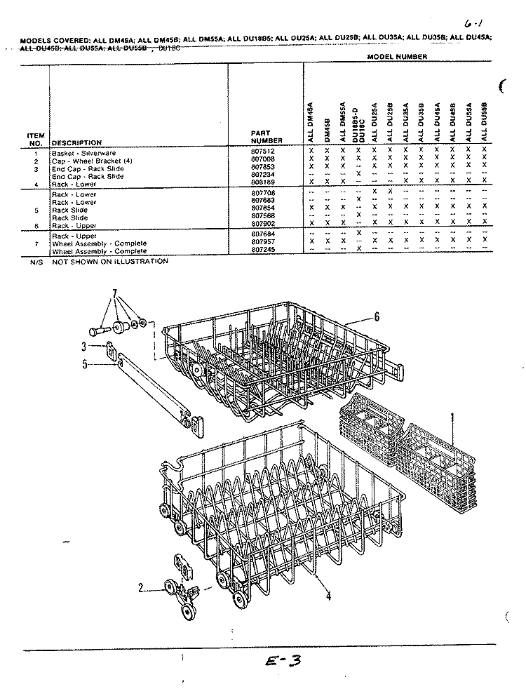 RACKS Diagram and Parts List for DU18C  Maytag Dishwasher