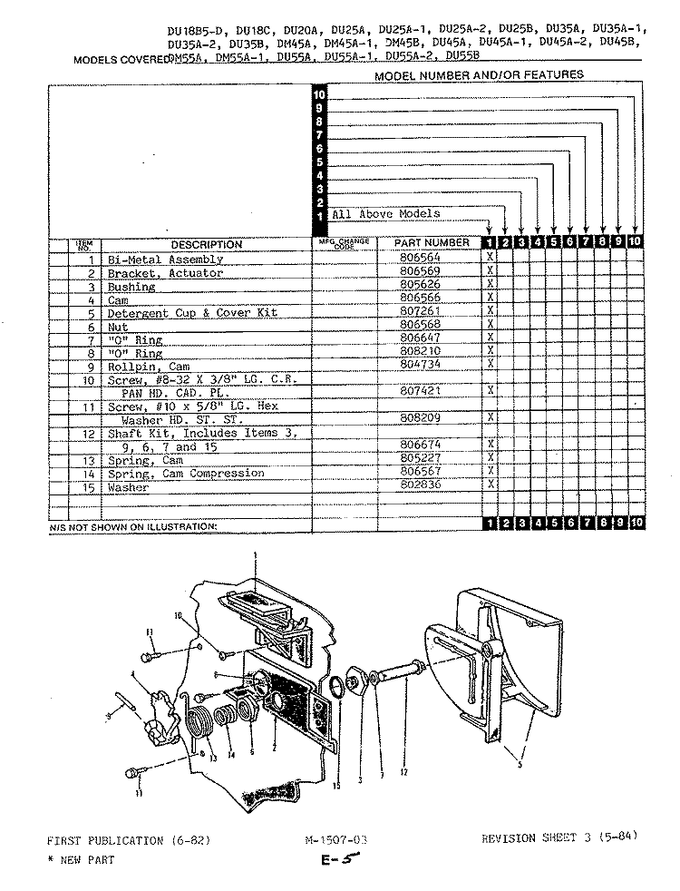 DETERGENT CUP Diagram and Parts List for DU18C  Maytag Dishwasher