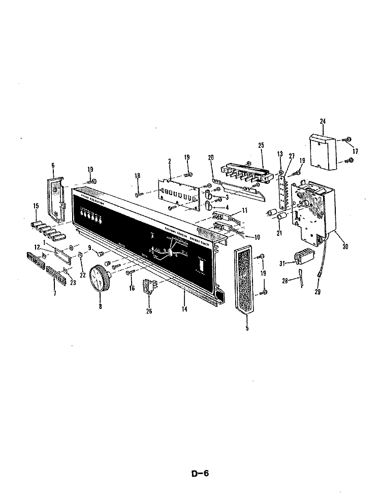 CONTROL PANEL Diagram and Parts List for DU24D6AC-1  Maytag Dishwasher