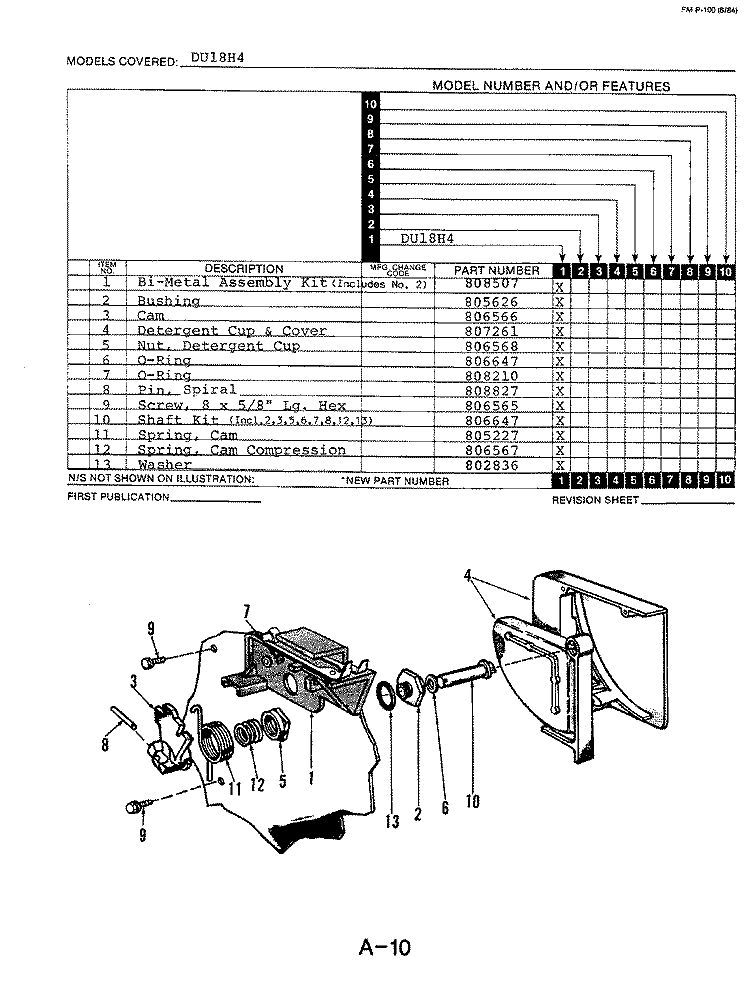 DETERGENT CUP Diagram and Parts List for DU18H4  Maytag Dishwasher
