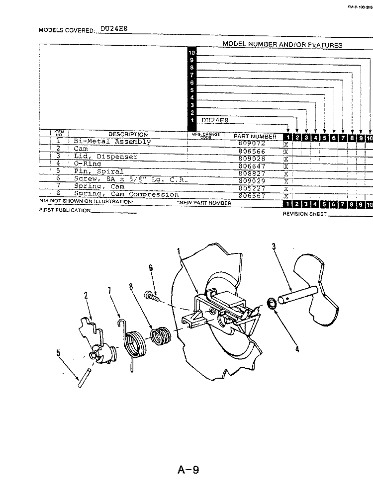 DETERGENT CUP Diagram and Parts List for DU24H8  Maytag Dishwasher
