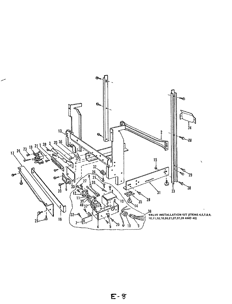 FRAME Diagram and Parts List for DU55A-2  Magic Chef Dishwasher