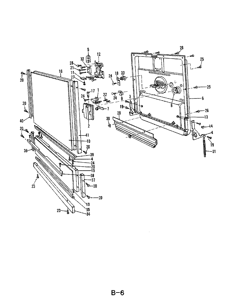 DOOR PARTS Diagram and Parts List for DC24H6  Maytag Dishwasher