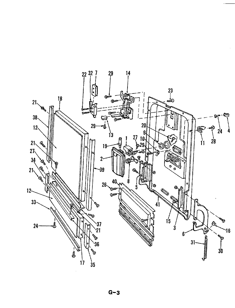 DOOR PARTS Diagram and Parts List for DU18D4A2  Maytag Dishwasher