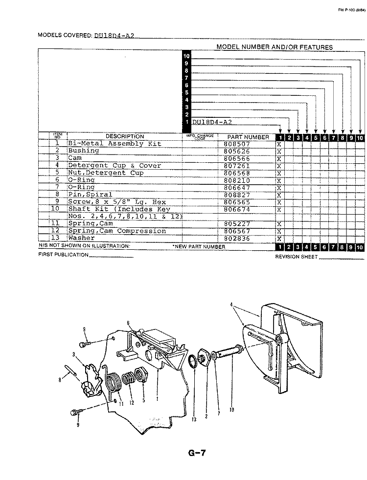 DETERGENT CUP Diagram and Parts List for DU18D4A2  Maytag Dishwasher