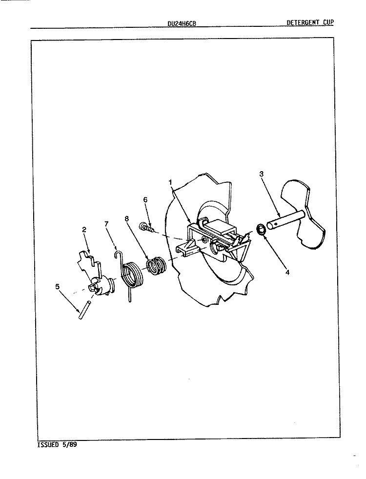 DETERGENT CUP Diagram and Parts List for DU24H6CB  Magic Chef Dishwasher