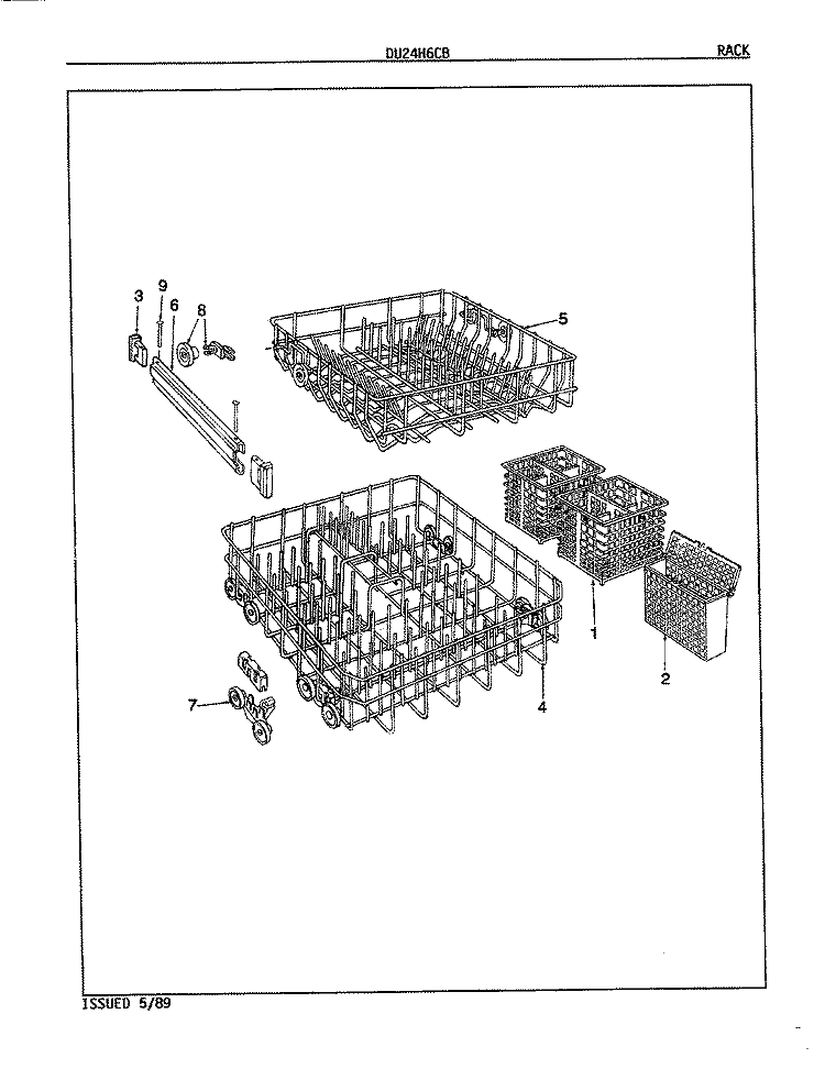 RACK Diagram and Parts List for DU24H6CB  Magic Chef Dishwasher