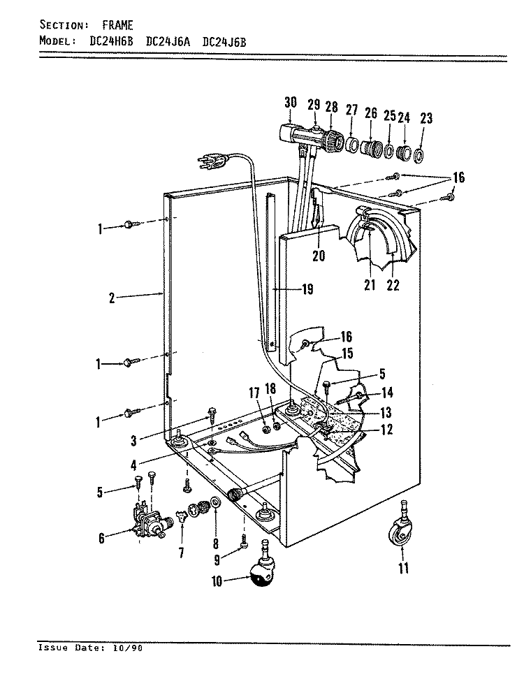 FRAME Diagram and Parts List for DC24J6A  Maytag Dishwasher
