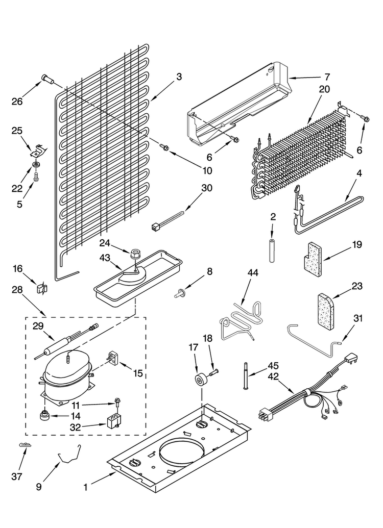 Unit Parts Diagram and Parts List for MTB1551EEW00  Maytag Refrigerator
